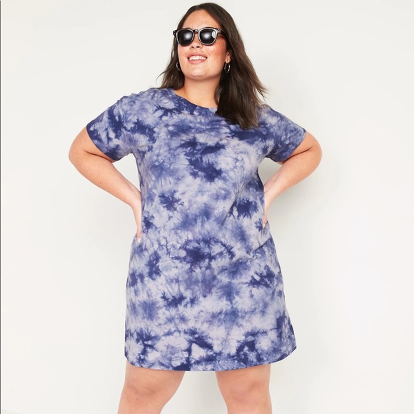 old navy tie dye dress blue